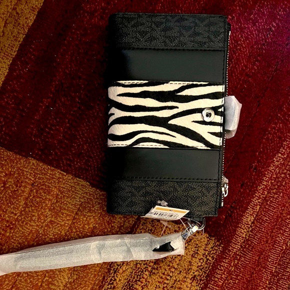 Michael Kors wallet Bag wristlet zebra stud Jet Set Double Zip Wristlet - Picture 4 of 10